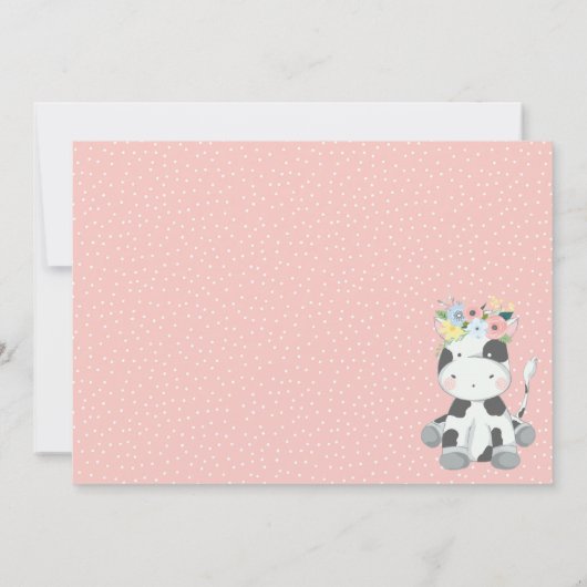 ベビーカウファースト誕生日フローラふくらはぎフォトコラージュ 招待状 (裏面)