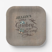 ベビーカウボーイが赤ちゃんシャワーを浴びる ペーパープレート (正面)