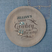 ベビーカウボーイが赤ちゃんシャワーを浴びる ペーパープレート