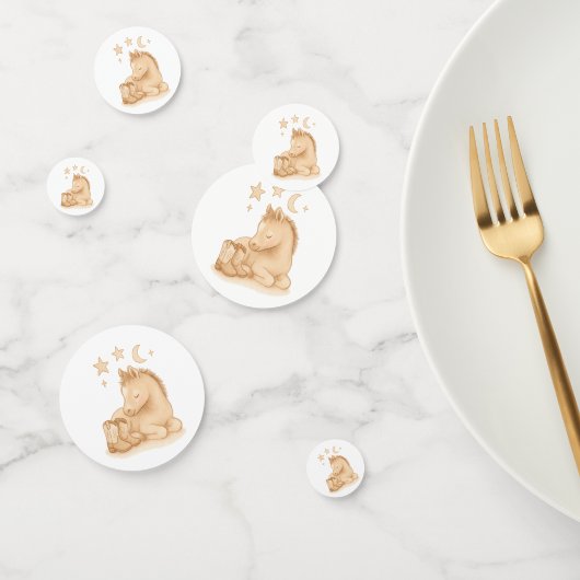 ベビーカウボーイブーツとフォール赤ちゃんシャワー コンフェッティ