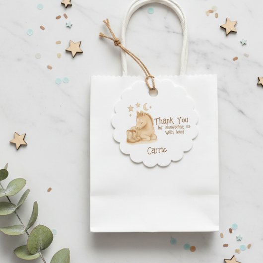 ベビーカウボーイブーツとフォール赤ちゃんシャワー フェイバータグ