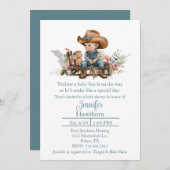 ベビーカウボーイベビーシャワー招待状 招待状 (正面/裏面)