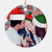ベビーカスタムの初めてのクリスマス写真家族3 セラミックオーナメント (裏面)