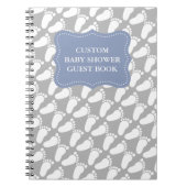 ベビーカスタムの足跡を持つバビシャワーのゲストブック ノートブック (正面)