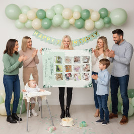 ベビーカスタムの1年目の旅フォトコラージュ フリースブランケット