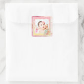 ベビーカスタムまたは家族の写真のシール スクエアシール (バッグ)