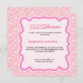 ベビーカスタムガールシャワーを浴びる 招待状 (正面/裏面)
