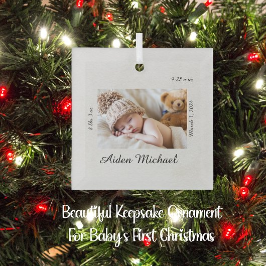 ベビーカスタムクリスマス飾り ガラスオーナメント