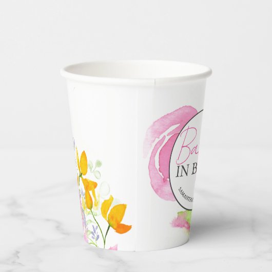 ベビーカスタムシャワー用フローラ紙カップ 紙コップ (右)