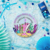 ベビーカスタムシャーク誕生日パーティー ペーパープレート (パーティー)