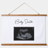 ベビーカスタムソノグラム超音波木材トッピング 吊り下げ型タペストリー (正面)