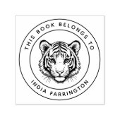 ベビーカスタムタイガーこの本は子供の名前に属している セルフインキングスタンプ (デザイン)