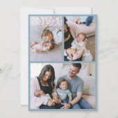 ベビーカスタムダスティブルーボウウェーブボホコラージュ誕生 案内状 (裏面)