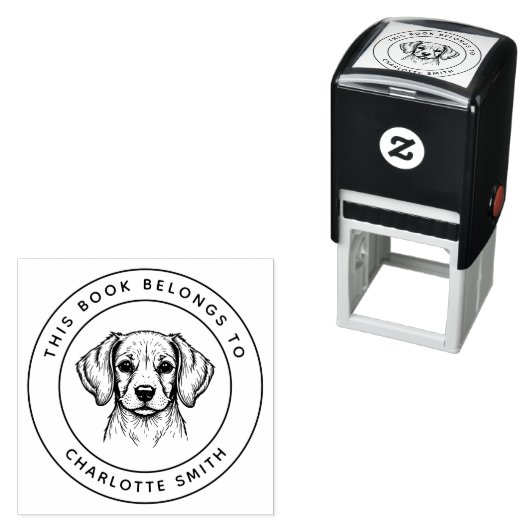 ベビーカスタムビーグルこの本はキッドの名前に属している セルフインキングスタンプ (インサイチュ)