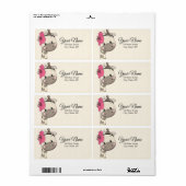 ベビーカスタムピンクガールジラフ差出人住所ラベル ラベル (フルシート)