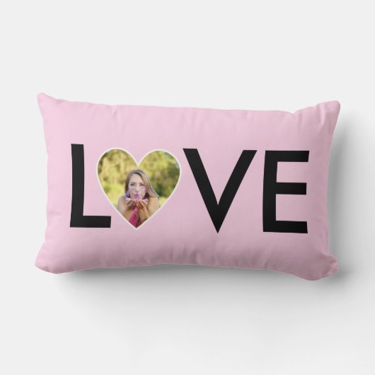 ベビーカスタムピンクハートフレーム内の写真 ランバークッション (裏面)