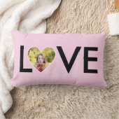 ベビーカスタムピンクハートフレーム内の写真 ランバークッション (ブランケット)