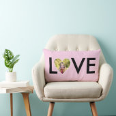 ベビーカスタムピンクハートフレーム内の写真 ランバークッション (椅子)