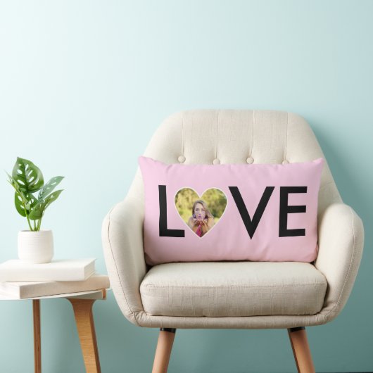 ベビーカスタムピンクハートフレーム内の写真 ランバークッション (椅子)