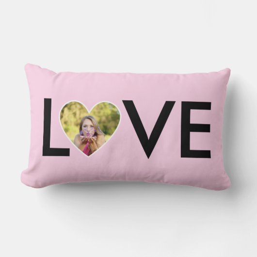 ベビーカスタムピンクハートフレーム内の写真 ランバークッション (正面)