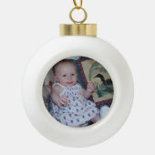 ベビーカスタムファミリーペット写真 セラミックボールオーナメント (正面)