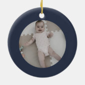 ベビーカスタムフォトキープサケ初めてのクリスマス セラミックオーナメント (裏面)