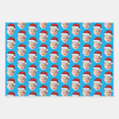 ベビーカスタムヘッド顔フォトサンタハットクリスマス ラッピングペーパーシート (正面3)