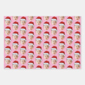 ベビーカスタムヘッド顔フォトサンタハットクリスマス ラッピングペーパーシート (正面2)