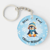 ベビーカスタムペンギンキーチェーン – "ステイクール" キーホルダー (正面)