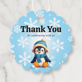 ベビーカスタムペンギンサンキューメッセージカード フェイバータグ