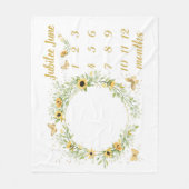 ベビーカスタムマイルストーンマーケットサンフラワー フリースブランケット (正面)