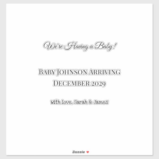 ベビーカスタムリビールカード シール (シート)