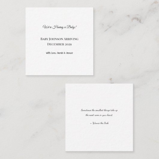 ベビーカスタムリビールカード スクエア名刺 (正面/裏面)