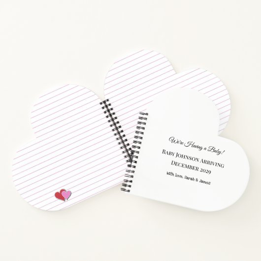 ベビーカスタムリビールカード ノートブック (内部)