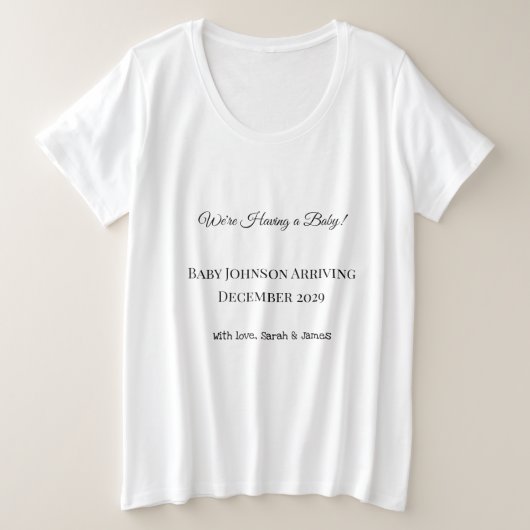 ベビーカスタムリビールカード プラスサイズTシャツ (デザイン正面)