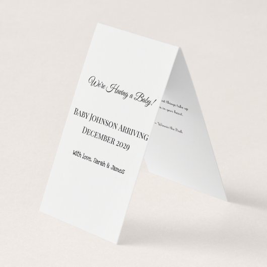 ベビーカスタムリビールカード 名刺 (正面)