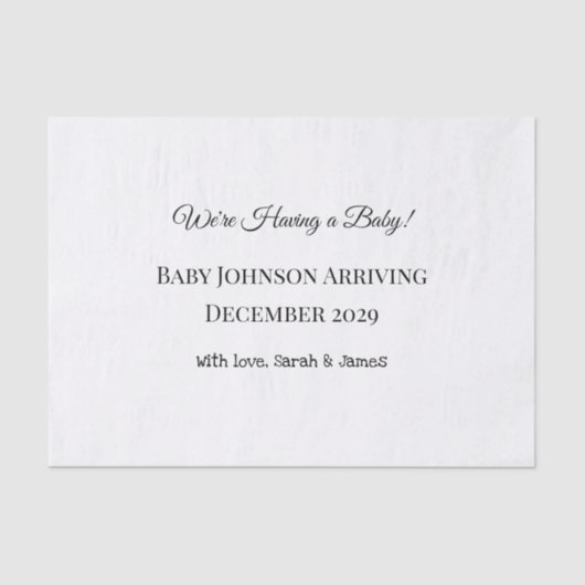 ベビーカスタムリビールカード 薄葉紙 (正面)