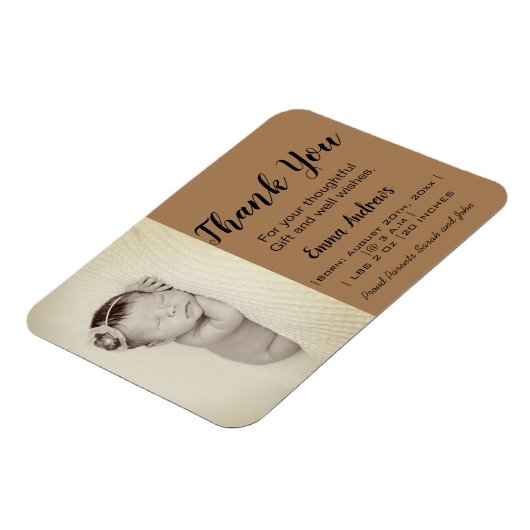 ベビーカスタム写真ありがとうお誕生発表 マグネット (左側)