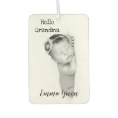 ベビーカスタム写真こんにちは祖母おじいちゃん名 カーエアーフレッシュナー (正面)