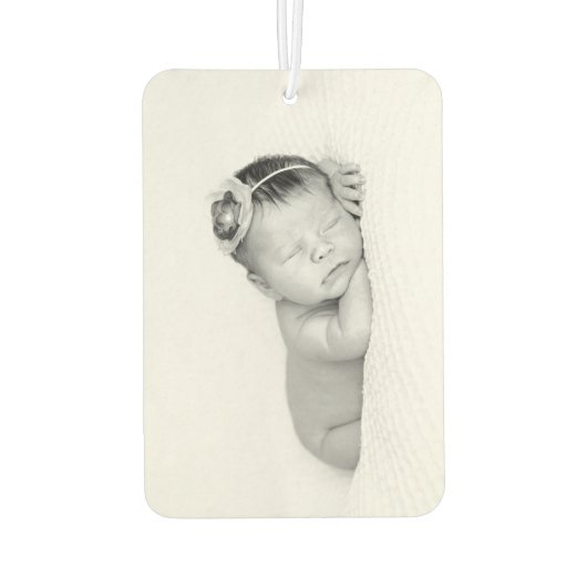 ベビーカスタム写真こんにちは祖母おじいちゃん名 カーエアーフレッシュナー (裏面)