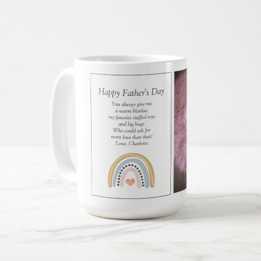 ベビーカスタム写真と文字父の日 コーヒーマグカップ (正面左)