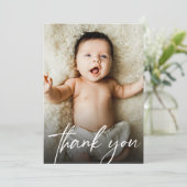 ベビーカスタム写真ハンドレモダンタリング サンキューカード (スタンド正面)