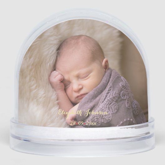 ベビーカスタム写真マイ初めてのクリスマススノウグローブ (正面)