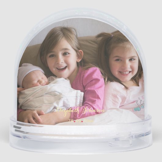 ベビーカスタム写真マイ初めてのクリスマススノウグローブ (裏面)