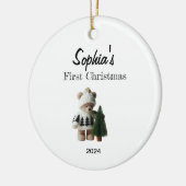 ベビーカスタム初めてのクリスマスバウブル セラミックオーナメント (左)
