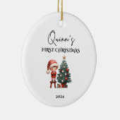 ベビーカスタム初めてのクリスマスバウブル セラミックオーナメント (右)