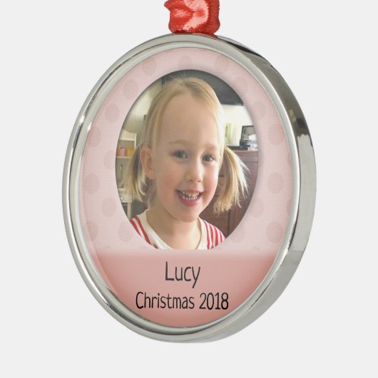 ベビーカスタム初めてのクリスマスフォトオーナメント メタルオーナメント (左)