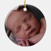 ベビーカスタム名と写真ファーストハロウィンカボチャ セラミックオーナメント (裏面)