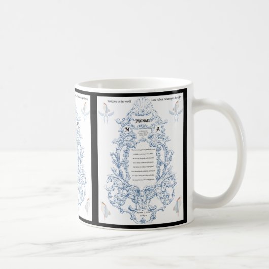 ベビーカスタム名意味カップ – 親への贈り物 コーヒーマグカップ (右)