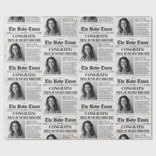 ベビーカスタム妊娠が新聞のギフトラップを明らかにする ラッピングペーパー (フラット)